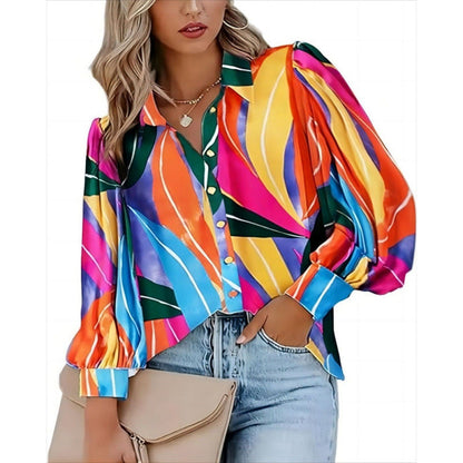 Women's striking blouse with structured sleeves NOVAE