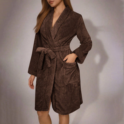 Women's Cozy Bathrobe with Belt and Pockets NOVAE