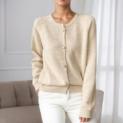 Women's cozy knit cardigan with button details and elasticated cuffs NOVAE