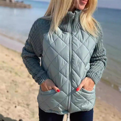 Women's quilted coat with heat-insulating knit surface NOVAE