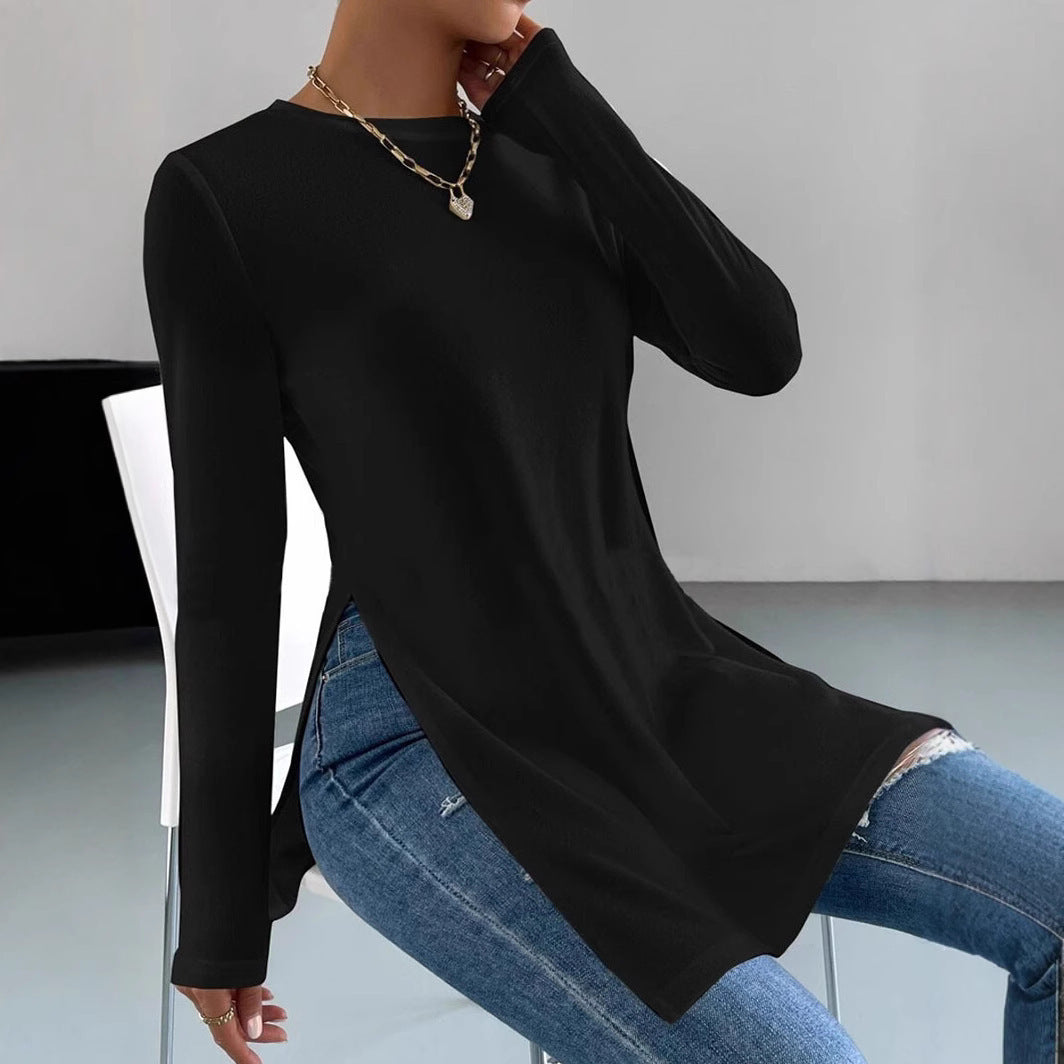 Women's long top with side slits and elegant cut NOVAE