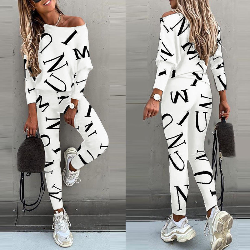 Women's pajama set with long-sleeved top and elasticated pants NOVAE