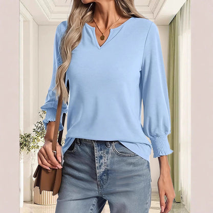 Women's casual blouse shirt with elasticated cuffs NOVAE