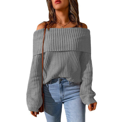 Women's off-the-shoulder knit sweater with a relaxed fit NOVAE