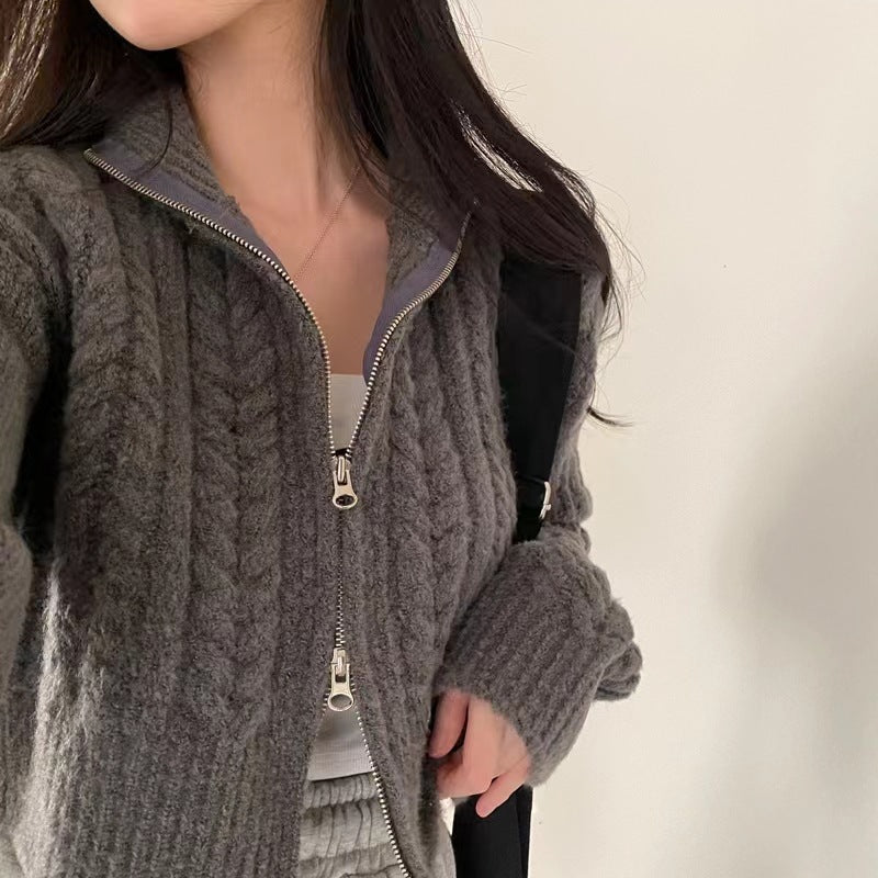 Women's cardigan with high-quality zipper NOVAE