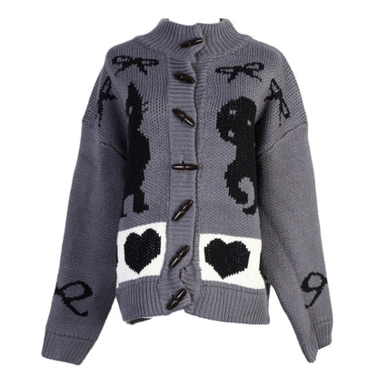 Women's cardigan with playful animal motifs and button detailing NOVAE