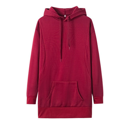Women's hooded dress made from a soft cotton blend with practical pockets and a comfortable fit NOVAE