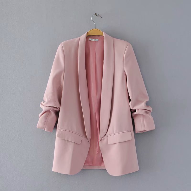 Women's elegant blazer with rolled-up sleeves and practical pockets NOVAE