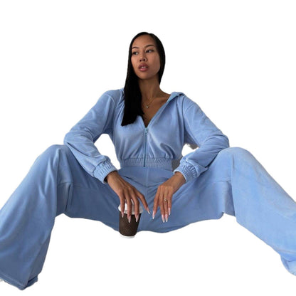 Women's tracksuit with elastic waistband and modern zipper NOVAE