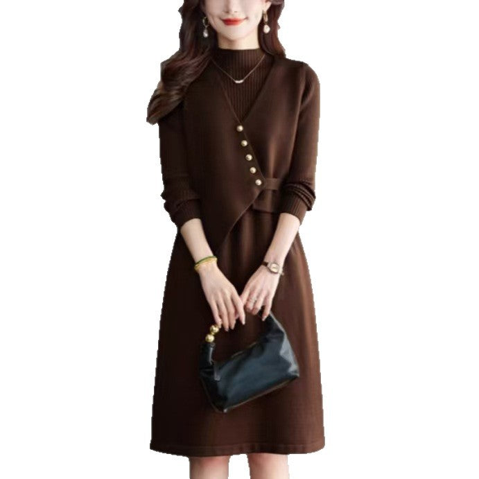 Women's combination of knit dress and vest NOVAE