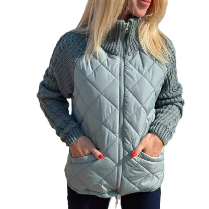 Women's quilted coat with heat-insulating knit surface NOVAE