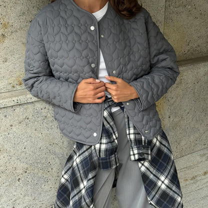 Women's quilted leisure jacket with button closure and modern details NOVAE