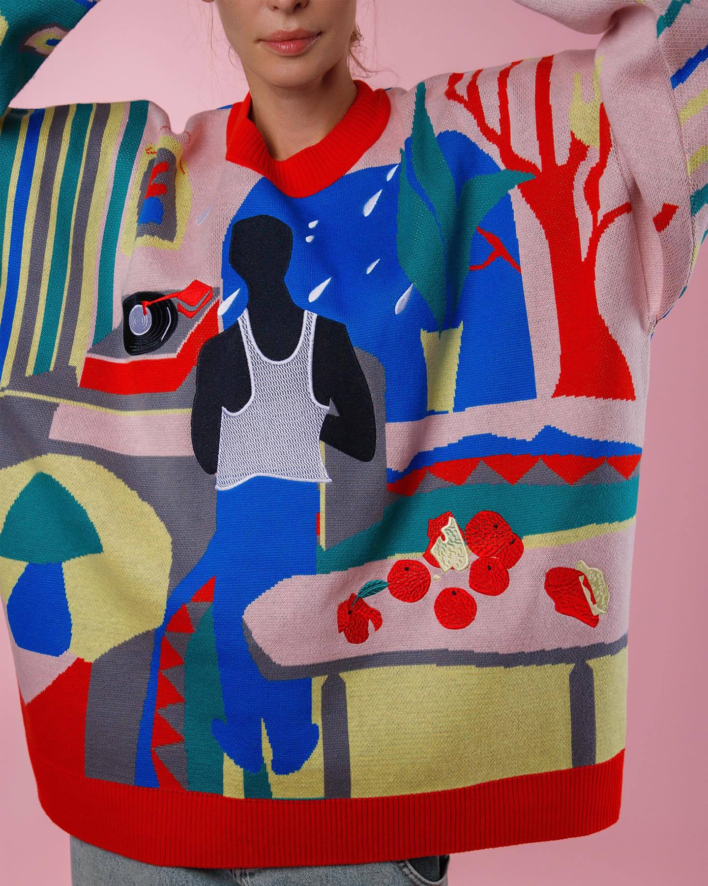 Women's creative sweater with unique art design NOVAE