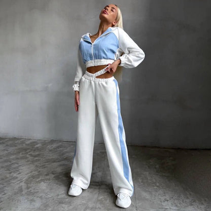 Women's cropped hooded jacket with innovative zipper and elasticated waistband NOVAE