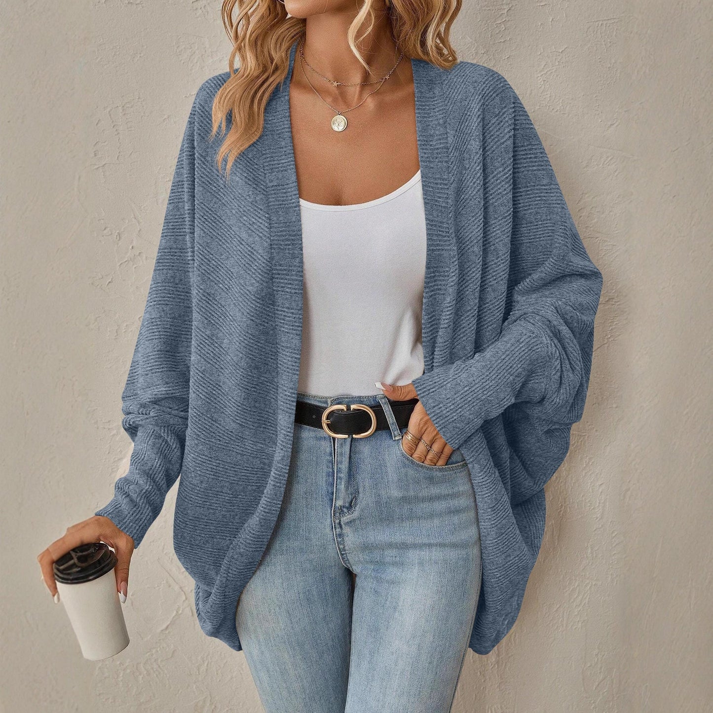 Women's Oversized Cardigan with Casual Sleeves NOVAE