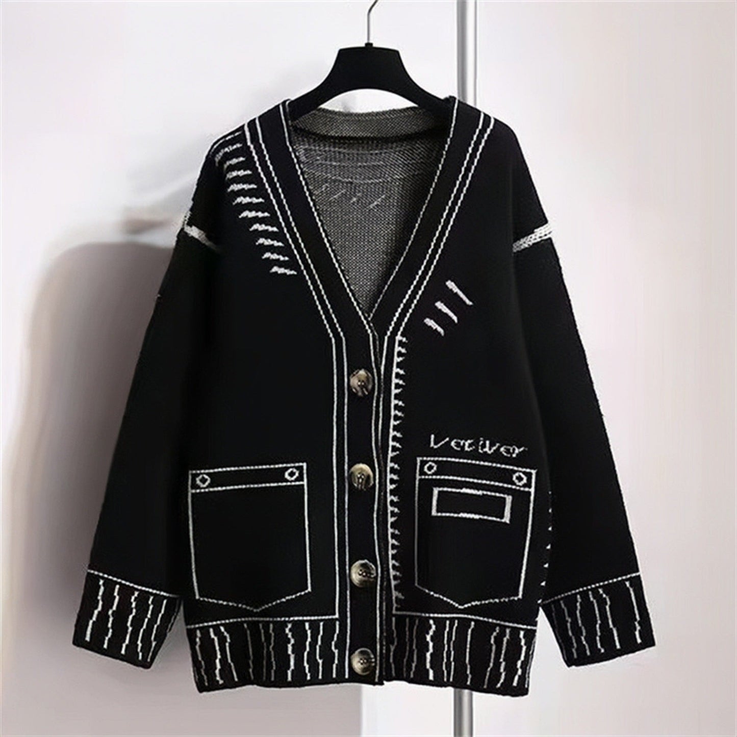 Women's cardigan with creative design and high-quality buttons NOVAE