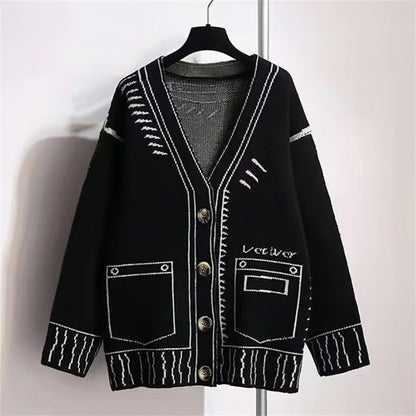 Women's cardigan with creative design and high-quality buttons NOVAE