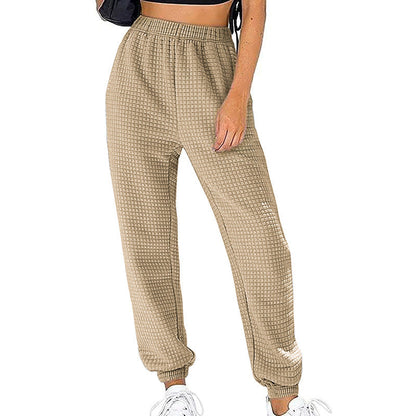 Women's waffle pique jogging pants with elastic waistband NOVAE