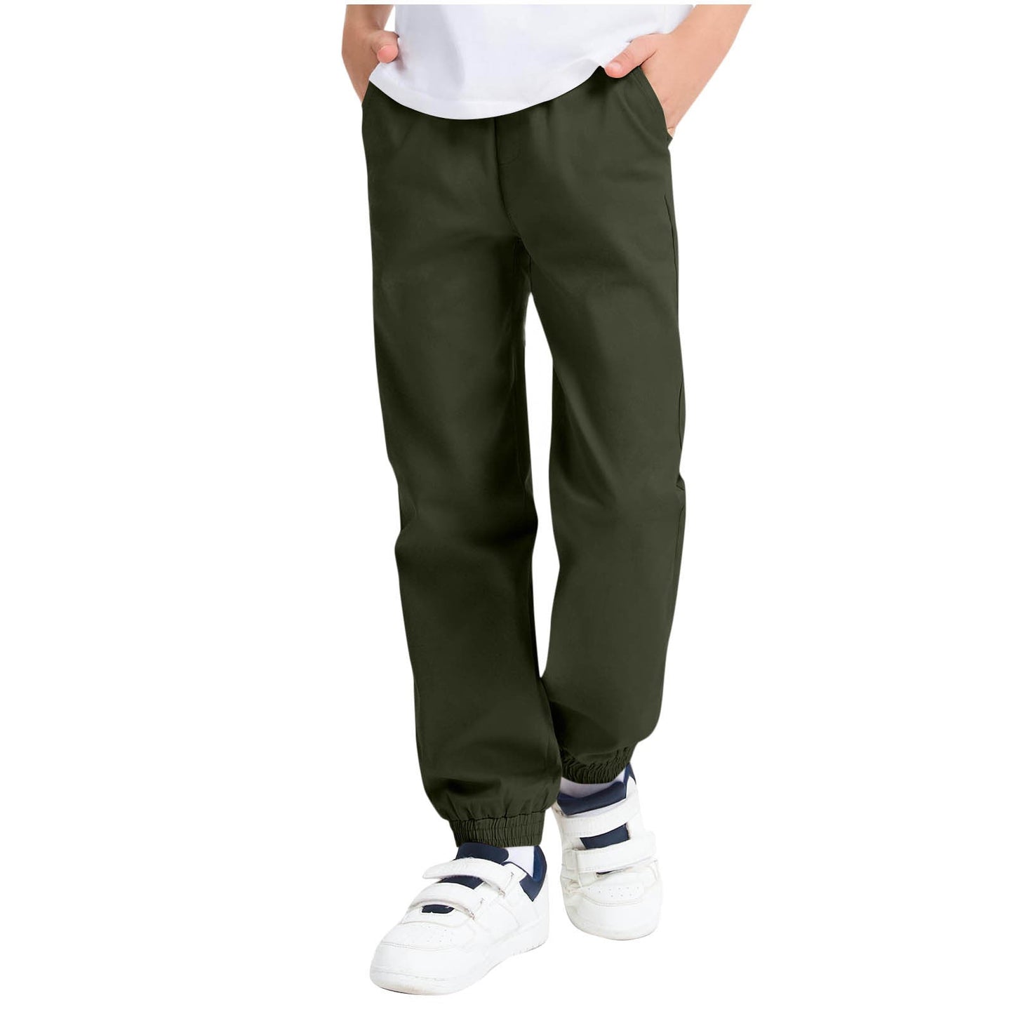 Boys' leisure trousers with elasticated waistband and side pockets NOVAE