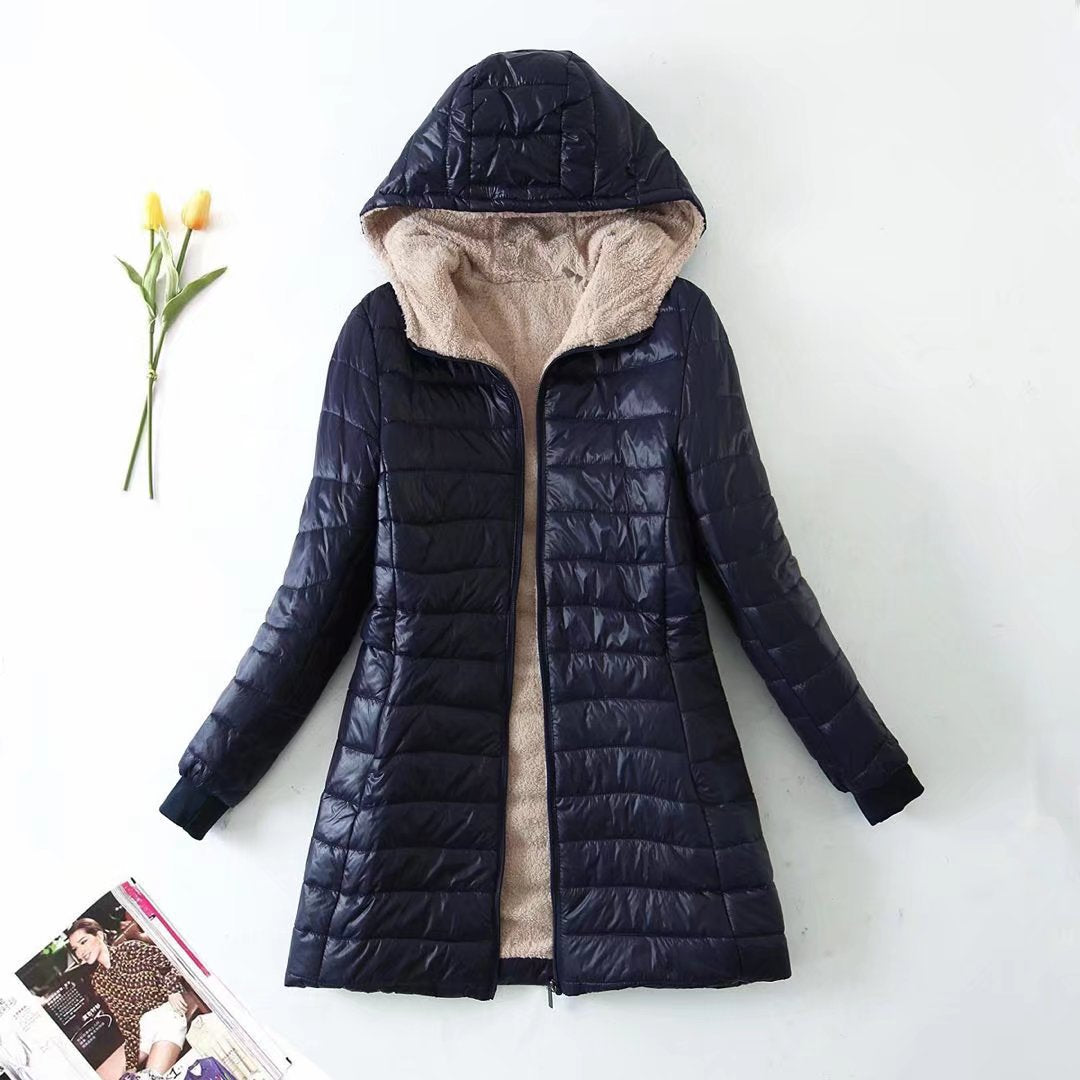 Women's quilted winter jacket with hood and cozy lining NOVAE