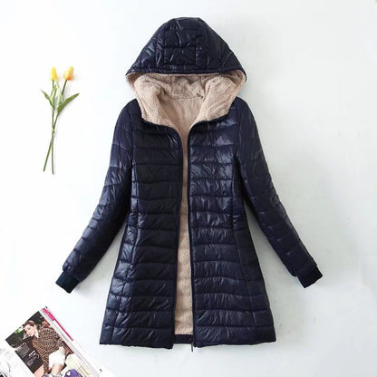 Women's quilted winter jacket with hood and cozy lining NOVAE