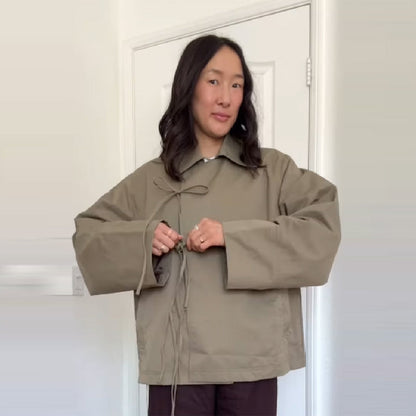 Women's leisure jacket with modern tie straps and a relaxed cut NOVAE