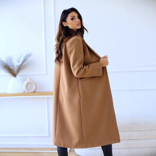 Women's Elegant and fashionable wool coat with double button row NOVAE