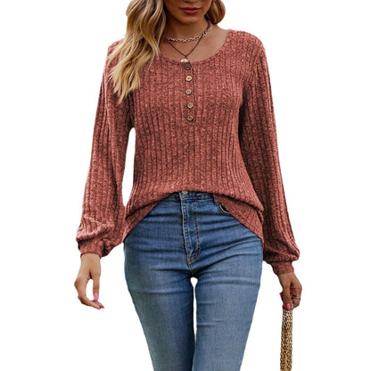 Women's knit top with button details and a relaxed fit NOVAE