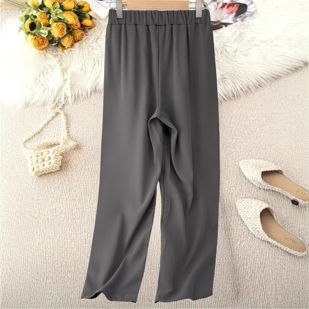 Women's Wide-Waisted High-Waisted Trousers with Elegant Elastic Waistband NOVAE