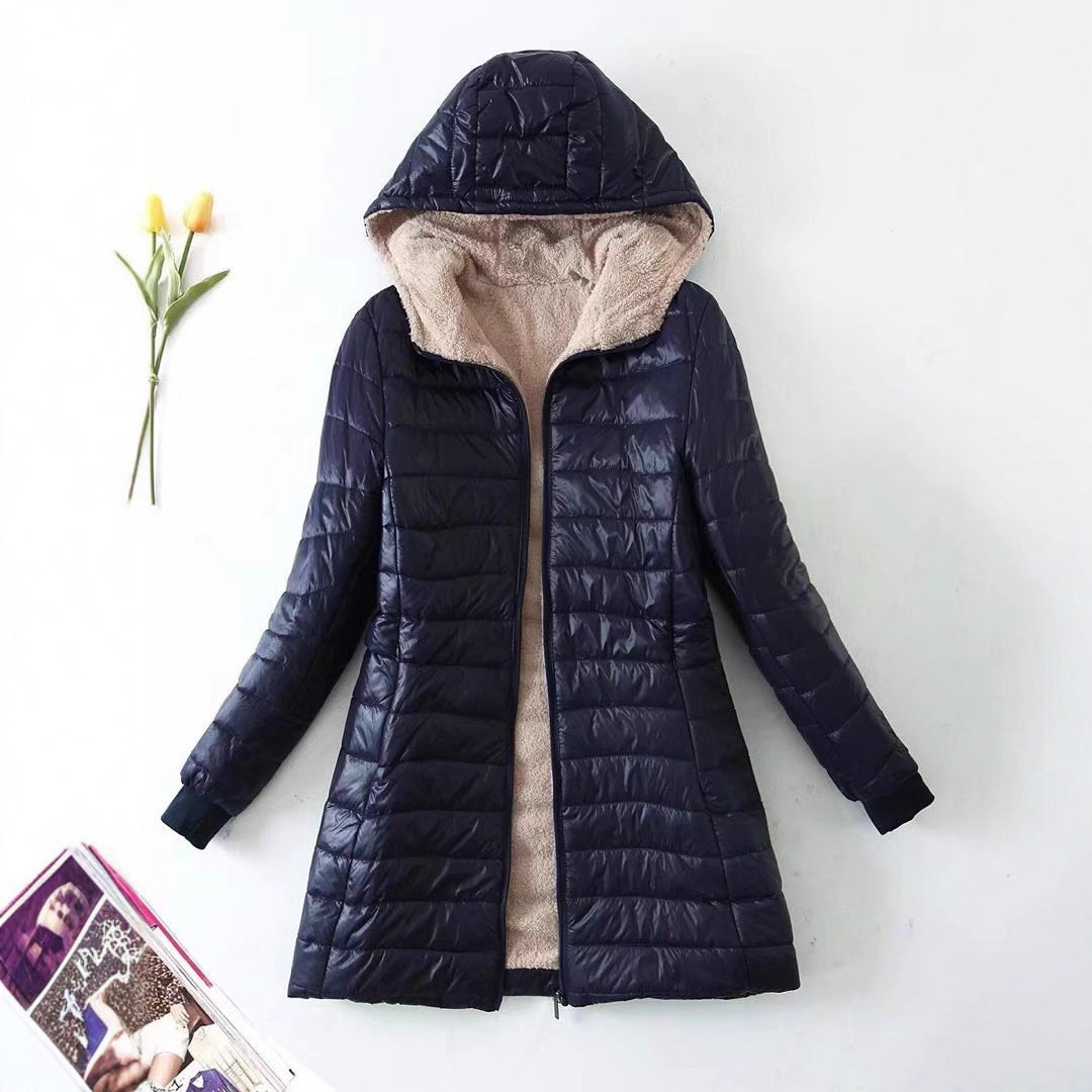 Women's quilted winter jacket with hood and cozy lining NOVAE