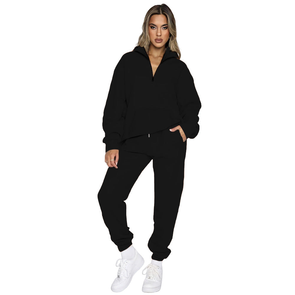 Women's comfortable tracksuit with modern zipper and practical pockets NOVAE