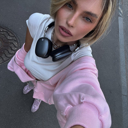 Women's oversized hoodie with glittery NOVAE lettering