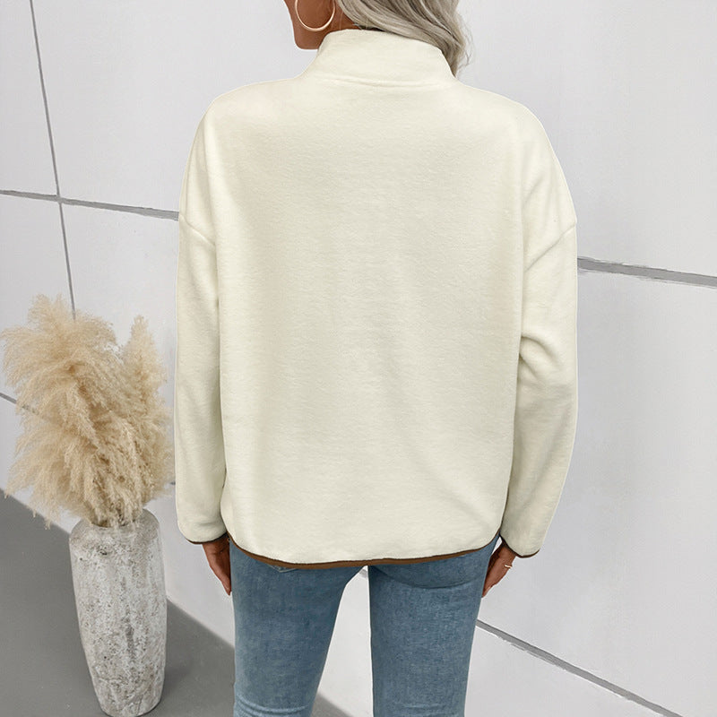 Women's fleece jacket with contrasting details NOVAE