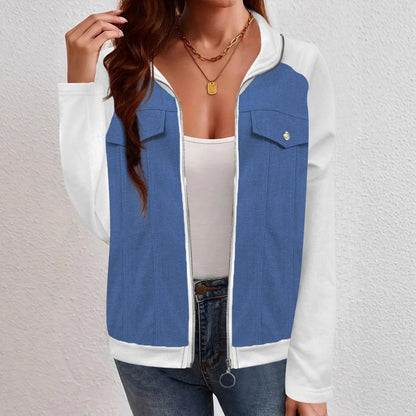 Women's Cool Sweatshirt with Side Pockets and Fashionable Appliqués NOVAE