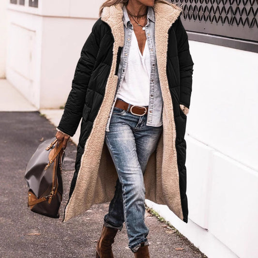 Women's long, lined winter coat with cozy lining NOVAE