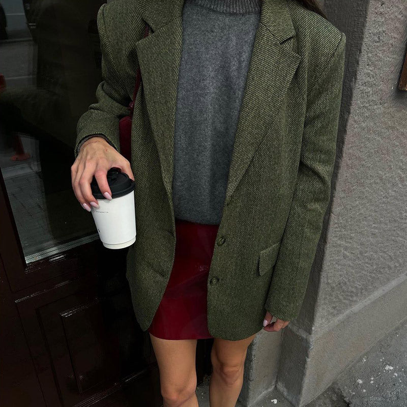 Women's Elegant Blazer Jacket with Fine Texture and Classic Details NOVAE