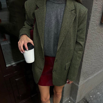 Women's Elegant Blazer Jacket with Fine Texture and Classic Details NOVAE