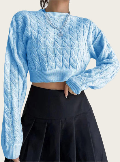 Women's cozy cropped cable-knit sweater NOVAE