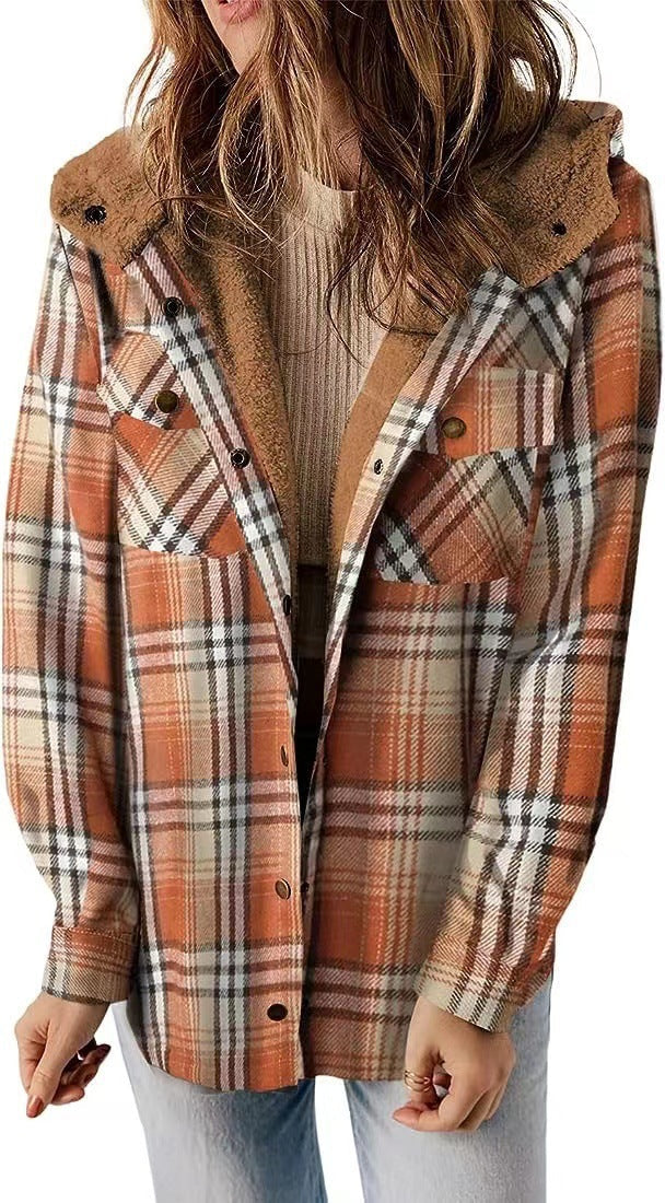 Women's checked flannel jacket with cozy lining NOVAE