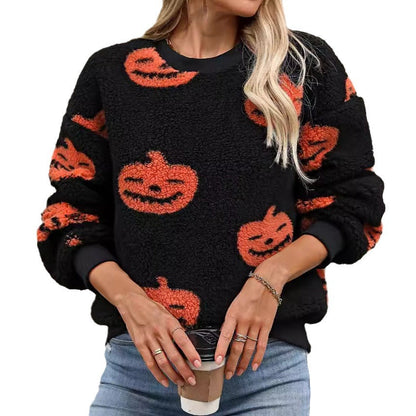 Women's Cozy Sweatshirt with Halloween Motif NOVAE