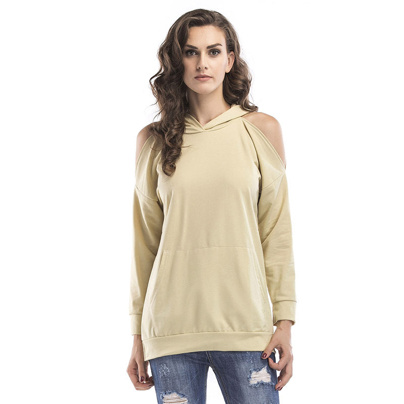 Women's sweatshirt with off-shoulder design and comfortable fit NOVAE