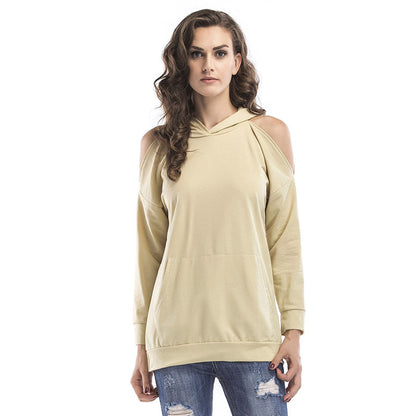 Women's sweatshirt with off-shoulder design and comfortable fit NOVAE