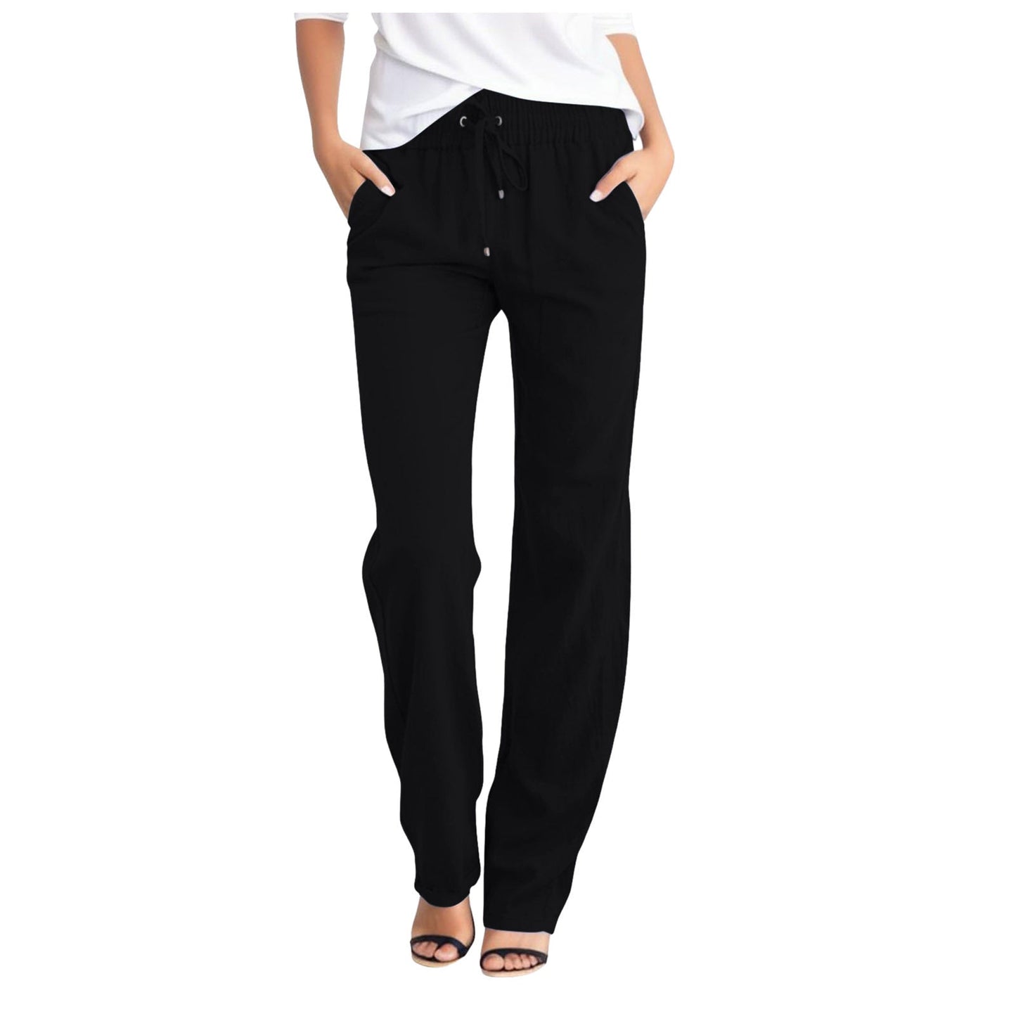 Women's Comfortable Leisure Trousers with Elastic Waistband and Practical Side Pockets NOVAE