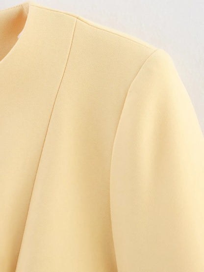 Women's elegant blazer jacket with fine button details and practical pockets NOVAE