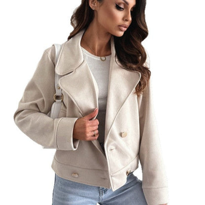 Women's Fashionable Oversized Biker Jacket in Soft Faux Suede NOVAE