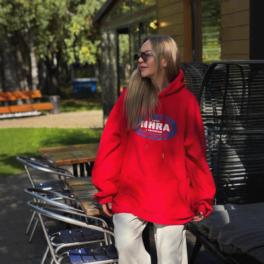 Women's hoodie with creative vintage design and comfortable cut NOVAE