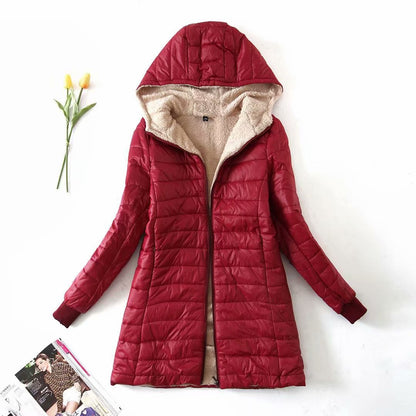 Women's quilted winter jacket with hood and cozy lining NOVAE
