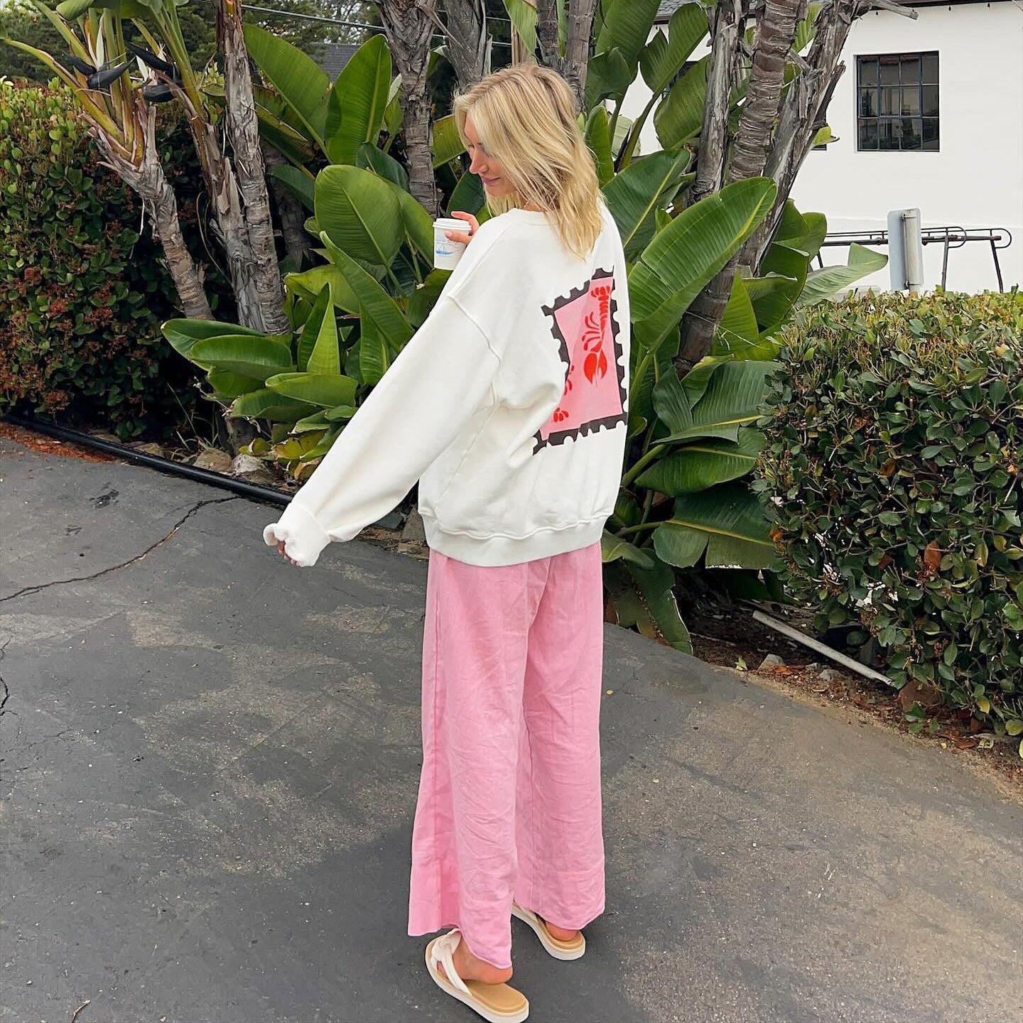 Women's casual sweater with creative crab print NOVAE