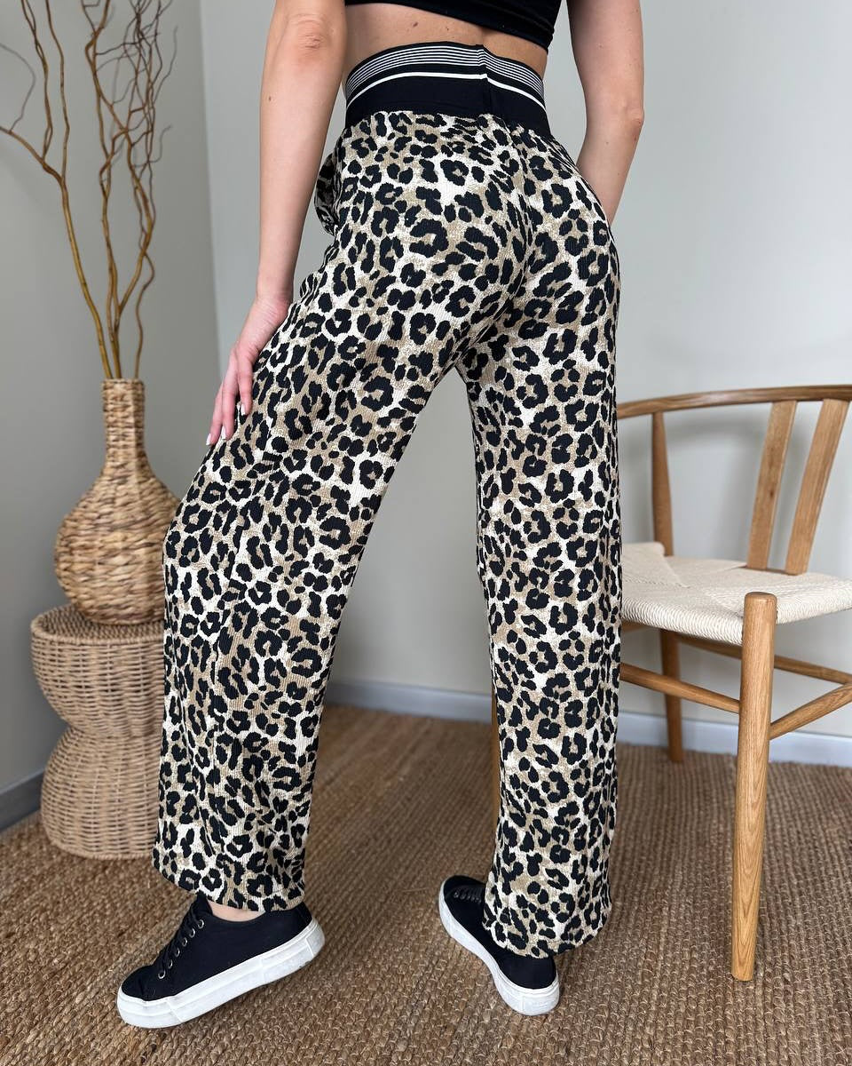 Women's fashionable leopard print lounge trousers NOVAE