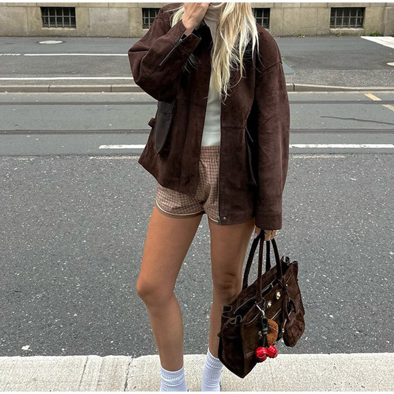 Women's leather jacket in a modern utility style NOVAE